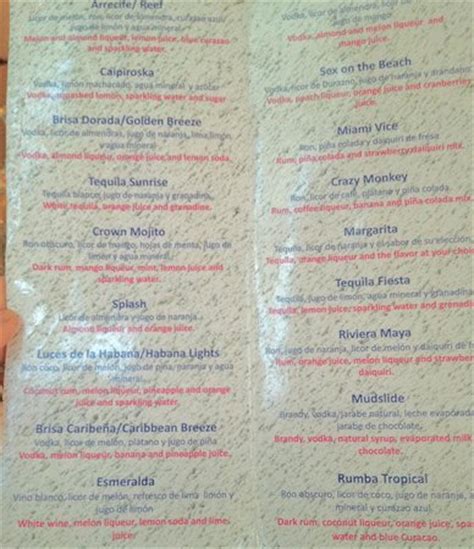 crown paradise club cancun restaurant menus.